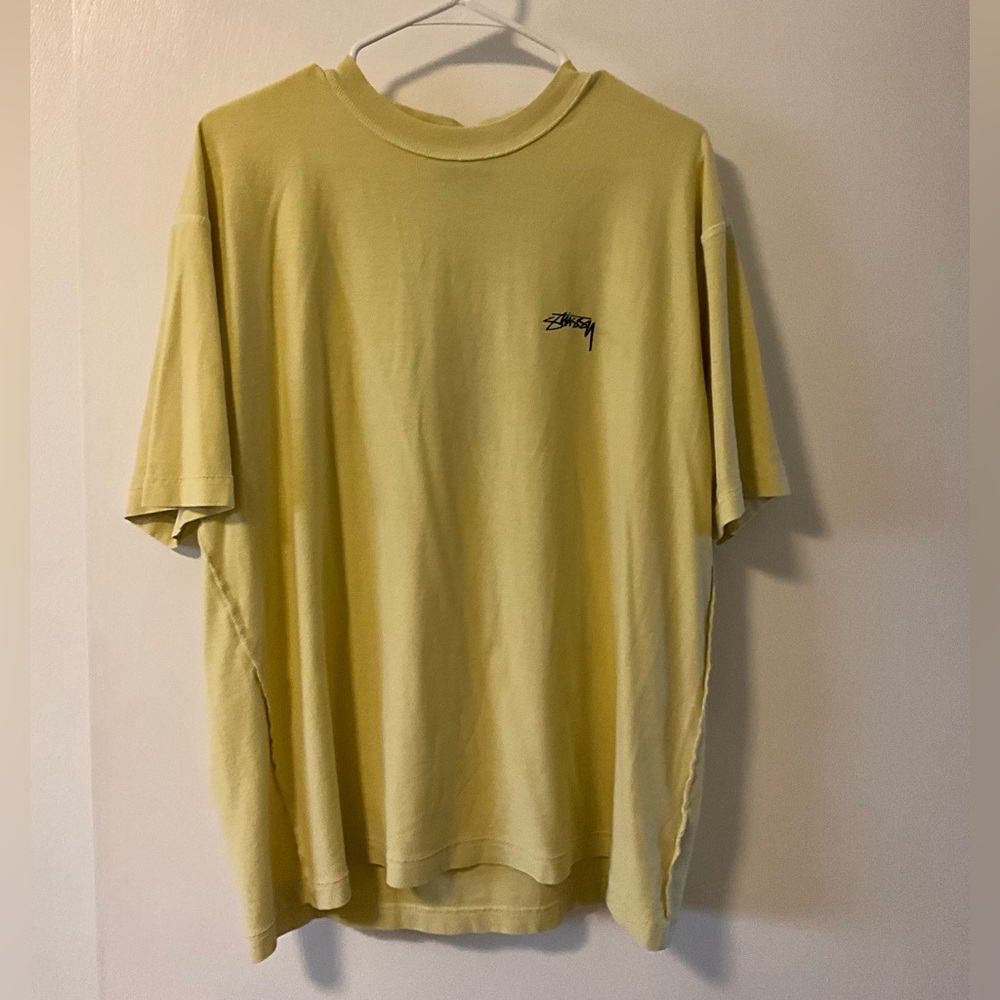 Study pigment dye inside out crew tee NWT size M pale yellow